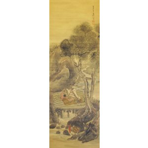 画像: 横井金谷画幅「樹下談笑図」