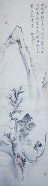 画像: 青木夙夜画幅「山関牧童図」