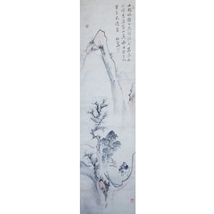 画像: 青木夙夜画幅「山関牧童図」