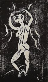 画像: 萬鉄五郎木版画「うしろ向き」