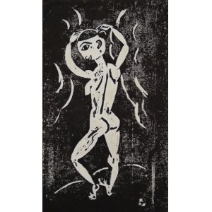 画像: 萬鉄五郎木版画「うしろ向き」