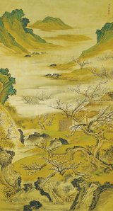 画像: 椿二山画幅「白梅山水図」