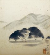 画像: 中村岳陵色紙「竹生島」