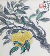 画像: 椿貞雄色紙額「蜜柑」