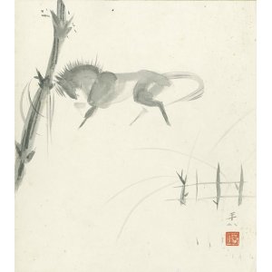 画像: 橋本平八色紙「馬」