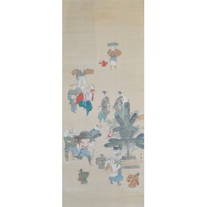 画像: 菊池容斎画幅「祭礼人物図」