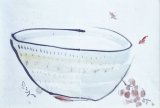 画像: 北大路魯山人画幅「鉢にぶどうと蝶」