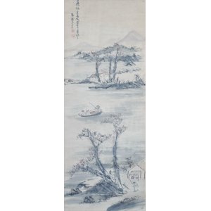 画像: 金井烏洲画幅「秋景山水」