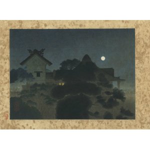 画像: 小村雪岱木版画「湯島夜景」