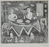 画像: 瑛九銅版画「食卓」