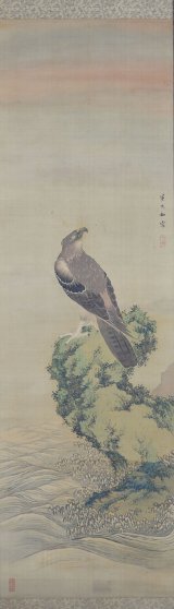 画像: 董九如画幅「巖上の鷲」