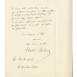 画像: エクトール・ベルリオーズ書簡１通　２頁 Berlioz,Hector :Autograph letter signed