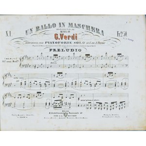 画像: 楽譜　ヴェルディ作曲「仮面舞踏会」　Score for Un ballo in maschera, composed by Verdi