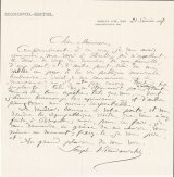 画像: ユゼフ・ヴィエニャフスキー書簡１通　Józef Wieniawski :Autograph letter signed 