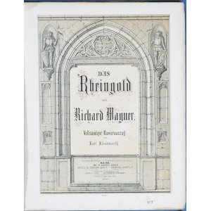 画像: 楽譜　ワーグナー作曲「ラインの黄金」　ピアノ編曲版　Score for Das Rheingold, composed by Wagner.　Piano arrangement version