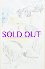 画像: 小山敬三水彩画額「古城跡」