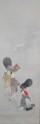 画像: 渡辺省亭画幅「大原女」