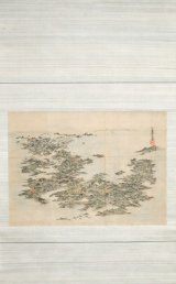 画像: 鍬形惠斎木版画幅「日本鳥瞰図」