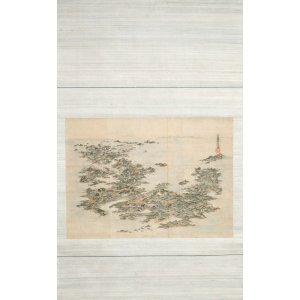 画像: 鍬形惠斎木版画幅「日本鳥瞰図」