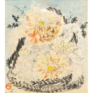 画像: 桂ユキ色紙額「菊」