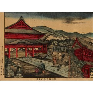 画像: 明治石版画「信州善光寺之真景」