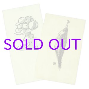 画像: 甲斐仁代カット２枚　魚・果物