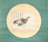 画像: 岡本秋暉画賛幅「軍鶏」　小点