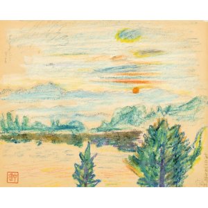 画像: 今西中通素描額「松原湖」
