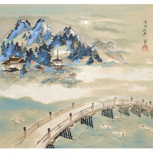 画像: 富田渓仙画幅「石山秋月」