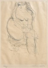 画像: 織田広喜銅版画額「裸婦」(104029)