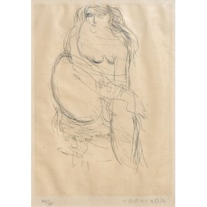 画像: 織田広喜銅版画額「裸婦」(104029)