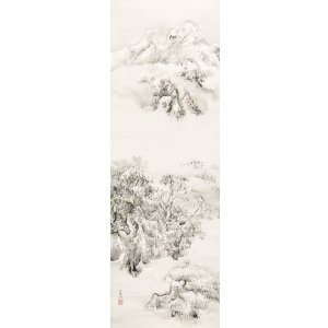 画像: 結城素明画幅「雪江帰悼」