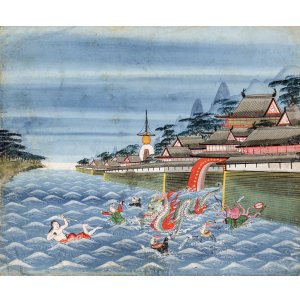 画像: 上方系泥絵額「竜宮城」