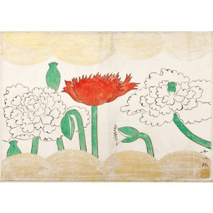 画像: 福田平八郎画額「芥子」