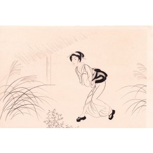 画像: 小村雪岱木版画「おせん」