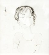 画像: 東郷青児色紙額「婦人像」