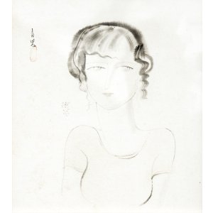 画像: 東郷青児色紙額「婦人像」