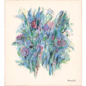 画像: 難波田龍起色紙「花」