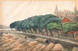 画像: 丸山晩霞水彩画「欧州風景」