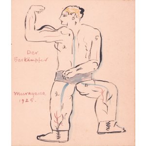 画像: 村山知義色紙「ボクサー」
