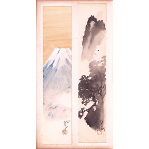 画像: 尾竹越堂・矢沢弦月他幅広絵短冊帖