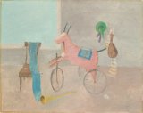 画像: 小杉小二郎画額「牛の玩具の静物」