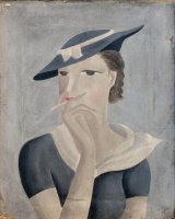 画像: 東郷青児画額「婦人像」