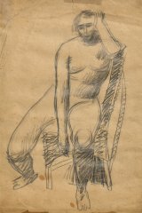 画像: 児島善三郎デッサン額「裸婦」