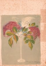 画像: 織田一磨石版画「花」