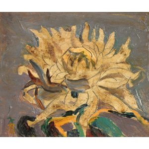 画像: 木村荘八画額「花」　油彩小品