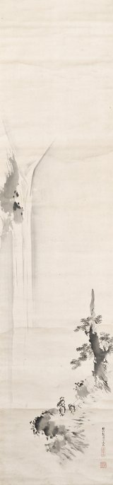 画像: 狩野永岳画幅「滝」