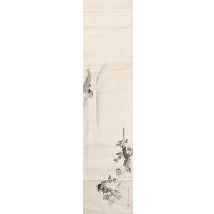 画像: 狩野永岳画幅「滝」