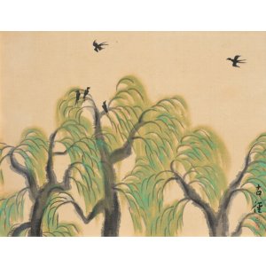 画像: 小林古径画額「柳燕」