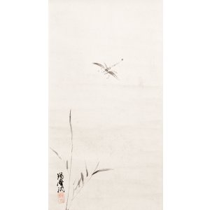画像: 山崎朝雲画幅「蜻蛉」